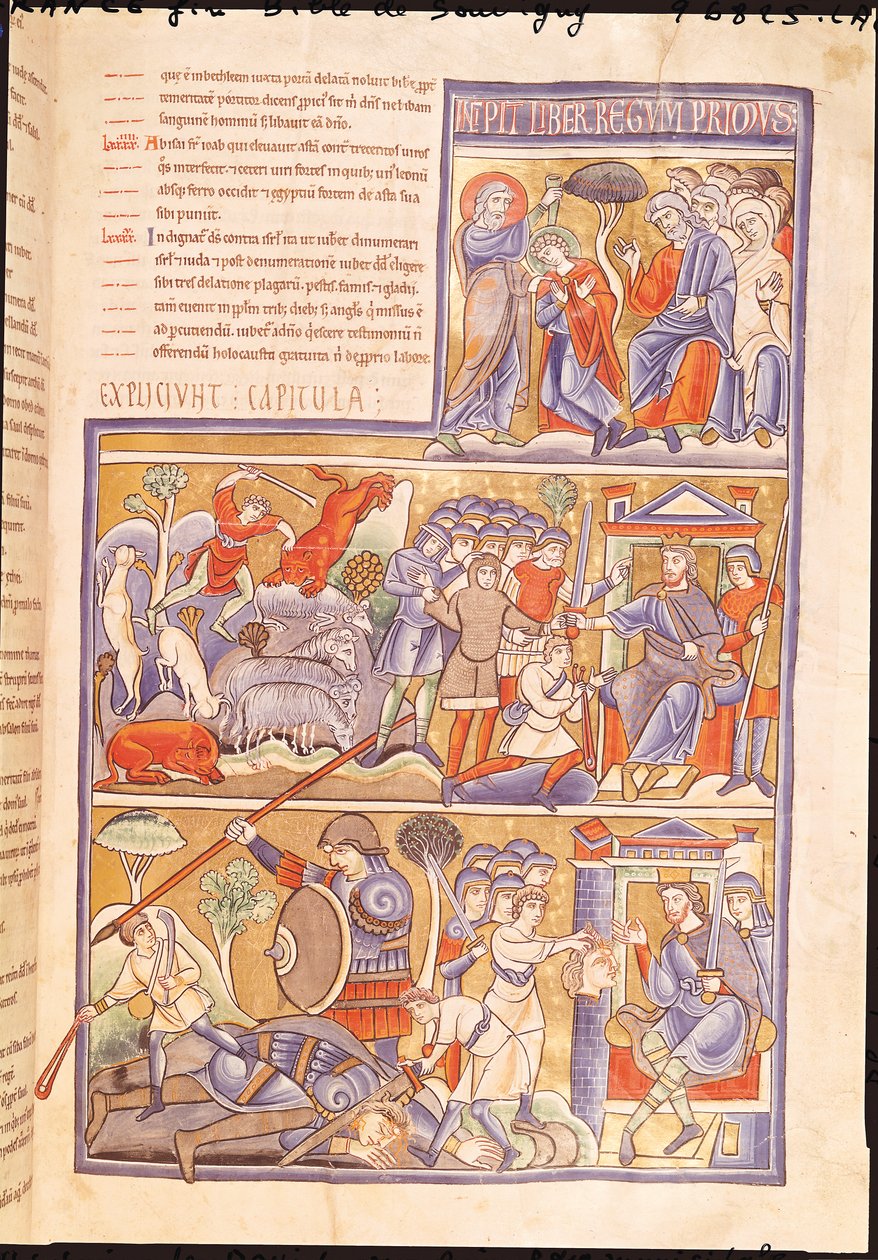 Ms 1 f.93r A história de Davi, da Bíblia de Souvigny de French School