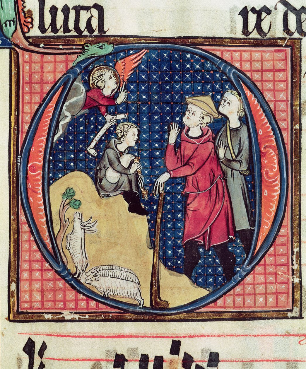 Ms 240 fol.16 Anunciação aos Pastores, de uma antífona, 1257 de French School