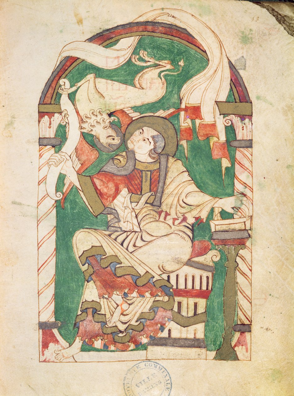 Ms 24 fol.53 São Marcos, de um evangelho da Abadia de Corbie de French School