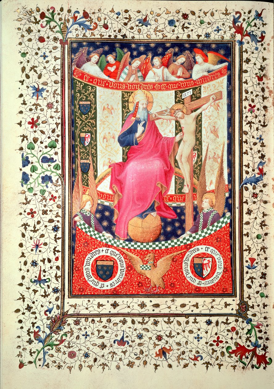 Ms 2 f.18v A Trindade, das Horas Boucicaut, c.1410 de French School