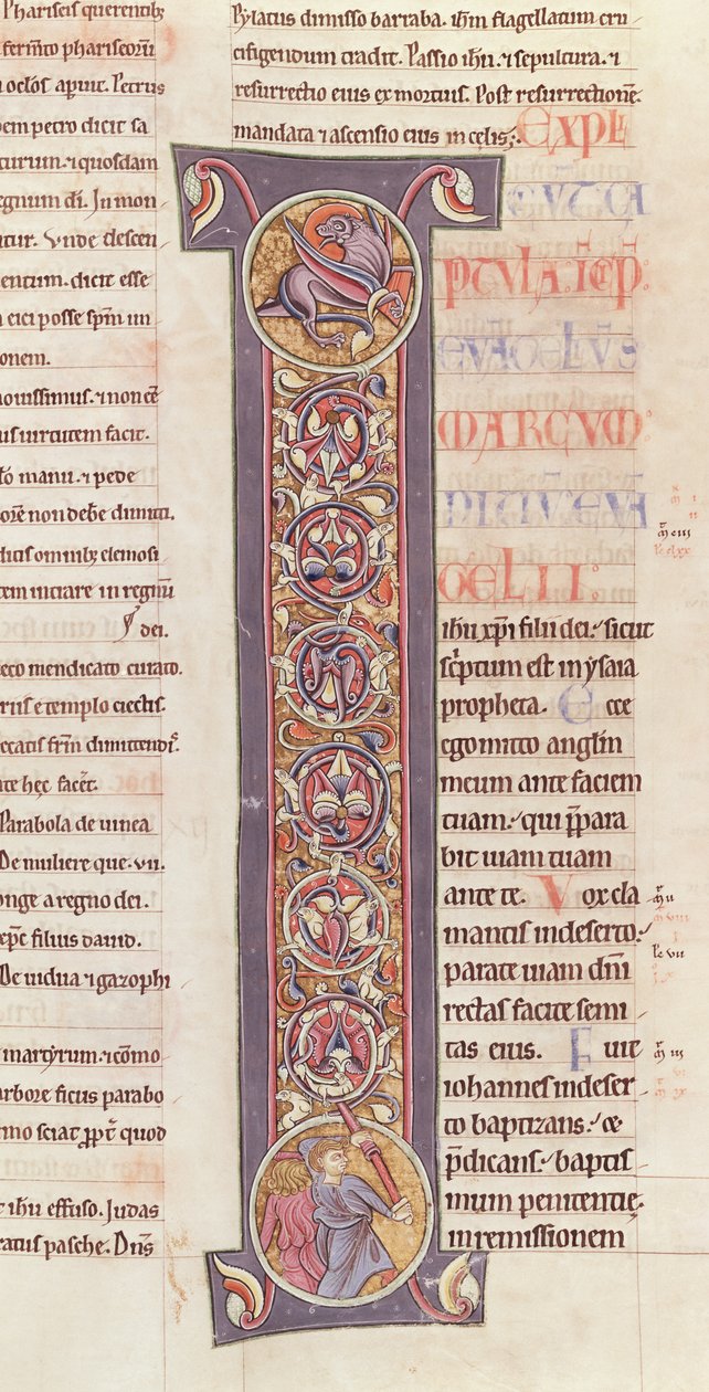Ms 2 fol.175 t.2 O Evangelho de São Marcos, da Bíblia do Mosteiro de Saint-André aux-Bois de French School