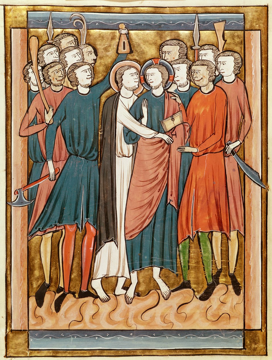 Ms 3016 fol.15v O beijo de Judas, de Psautier a lage de Paris de French School