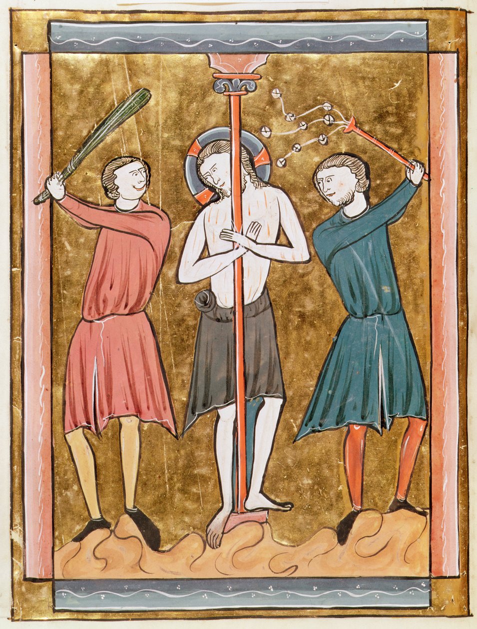 Ms 3016 fol.17v A flagelação, de Psautier para Paris Paris de French School