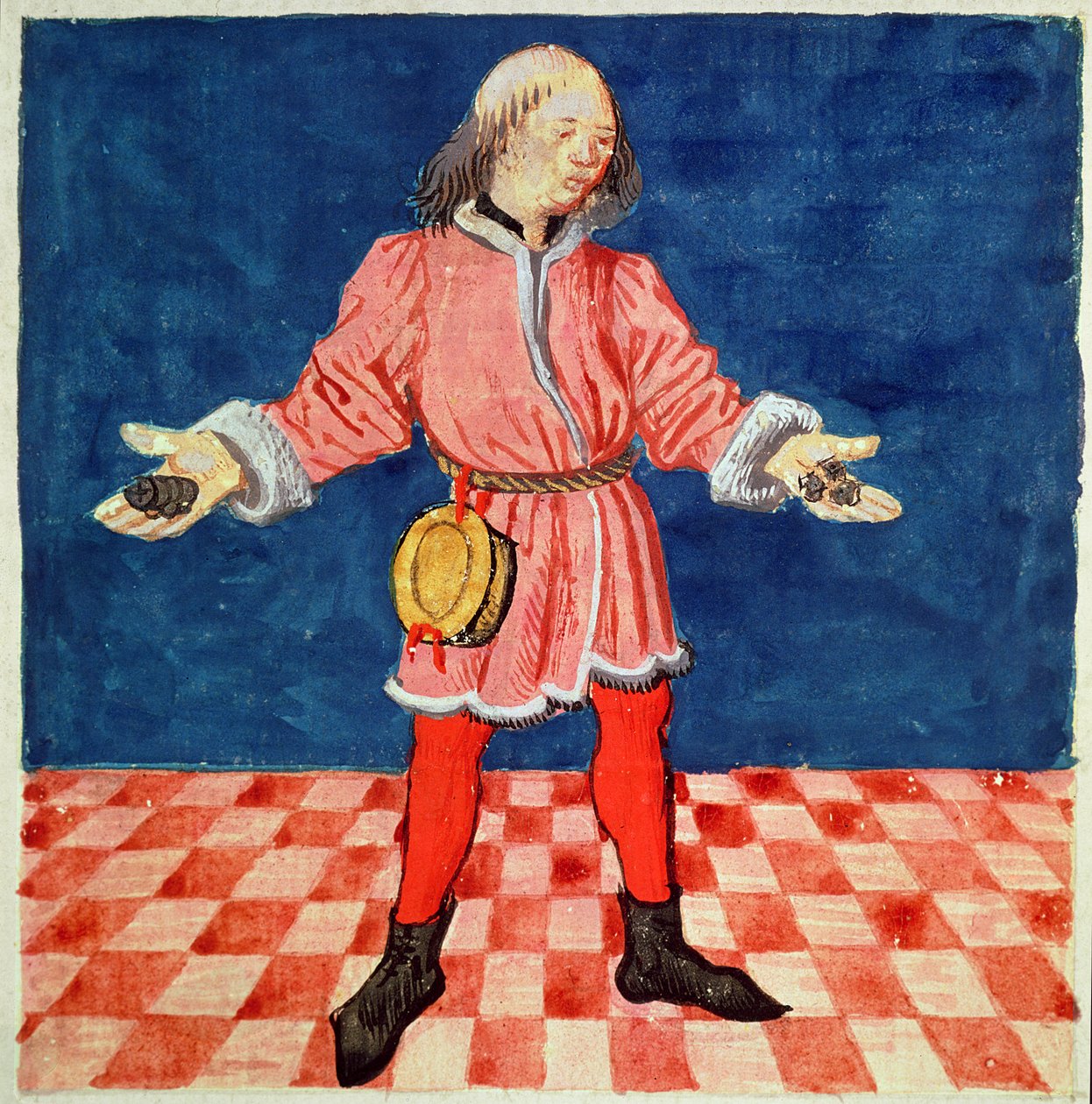 Ms. 3066 fol. 64v The Dice Thrower, de O Livro dos Fracassos Morais, de Jacques de Cessoles de French School