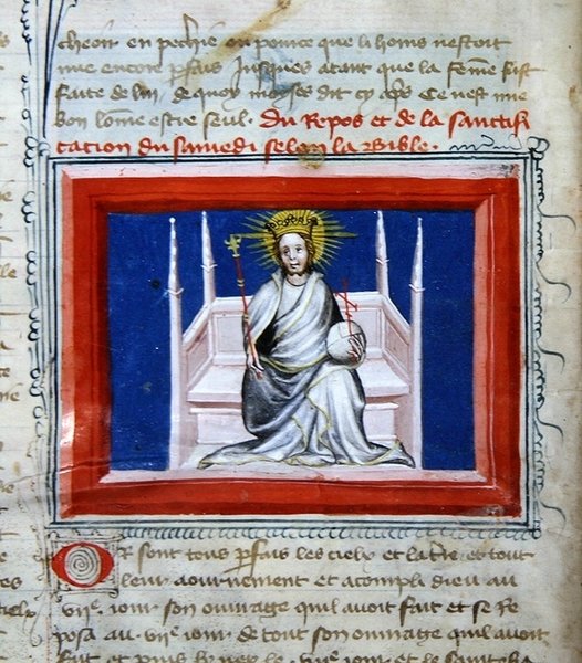 Senhora 314 Deus em Majestade, da Bíblia des Grands Augustins de French School