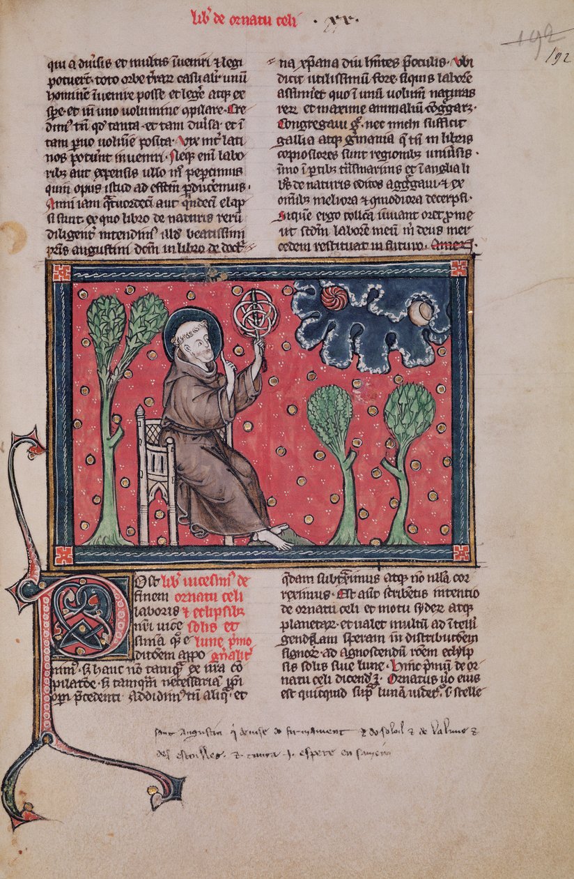 Ms 320 Fol.192 Os Céus, De Natura rerum por Thomas van Cantimpre (1201-72) de French School