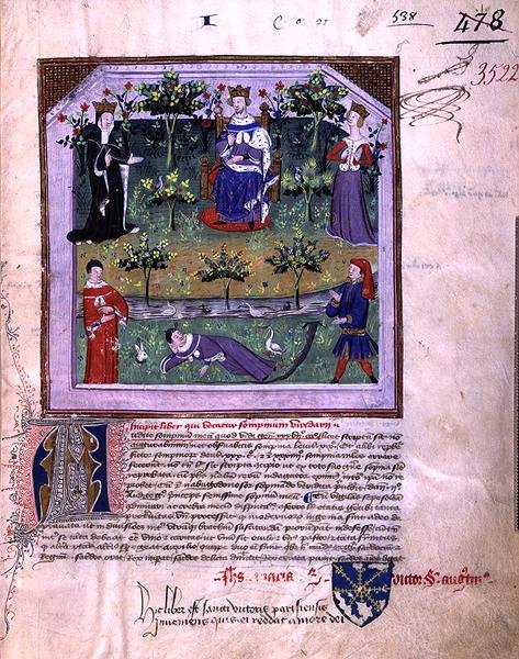 Sra. 3522 fol.1 O autor fingindo estar dormindo é testemunha de uma discussão entre um cavaleiro e um bispo, de 