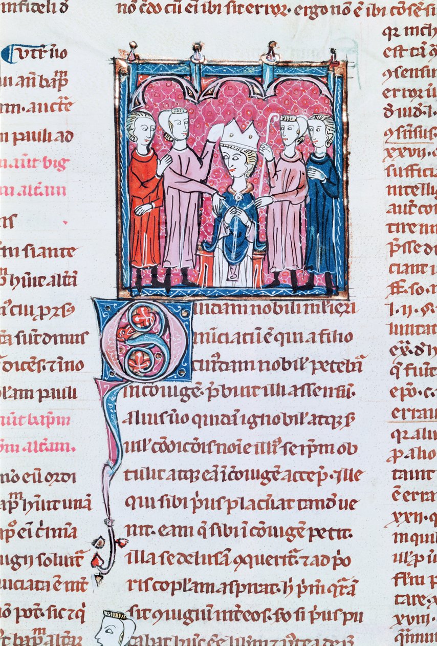 Ms 372 fol.158v Entronização de um bispo, de Decrets de Gratien de French School