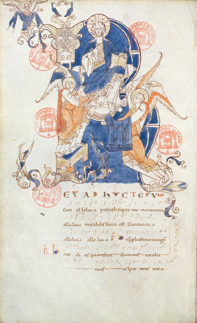 Ms 384 Christ in Glory, página do Antifonário de Saint-Denis de French School