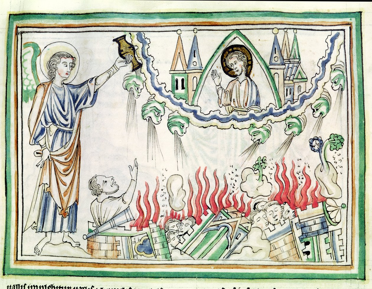 Ms 422 fol.77 A destruição da Babilônia de French School
