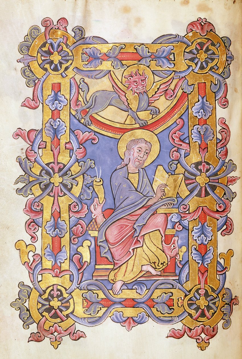 Ms 479 fol.53 São Marcos, dos Evangelhos de Cysoing Abbey de French School