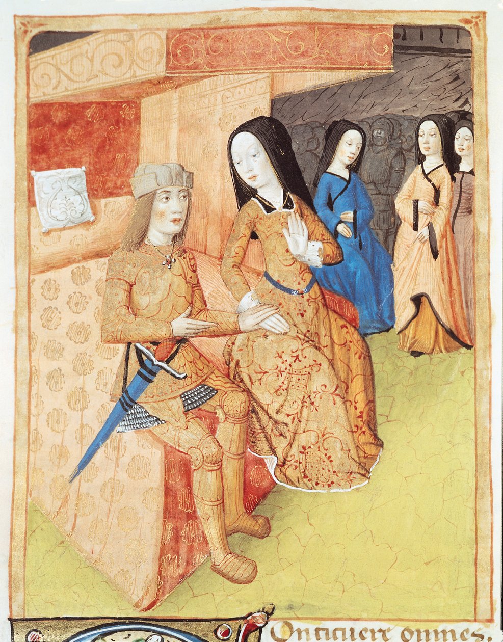 Ms 493 f.74v Enéias e Dido, a partir das obras de Virgílio (70-19 aC) 1469 de French School