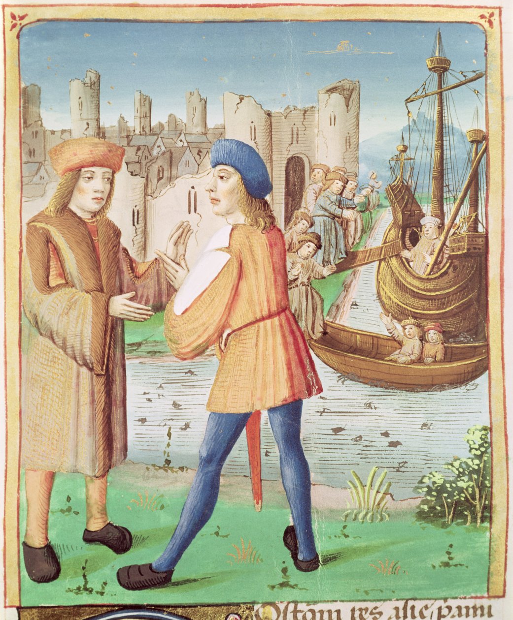 Ms 493 fol.87 A partida de Aeneas, de A Eneida por Virgílio com um comentário de Servius, 1469 de French School