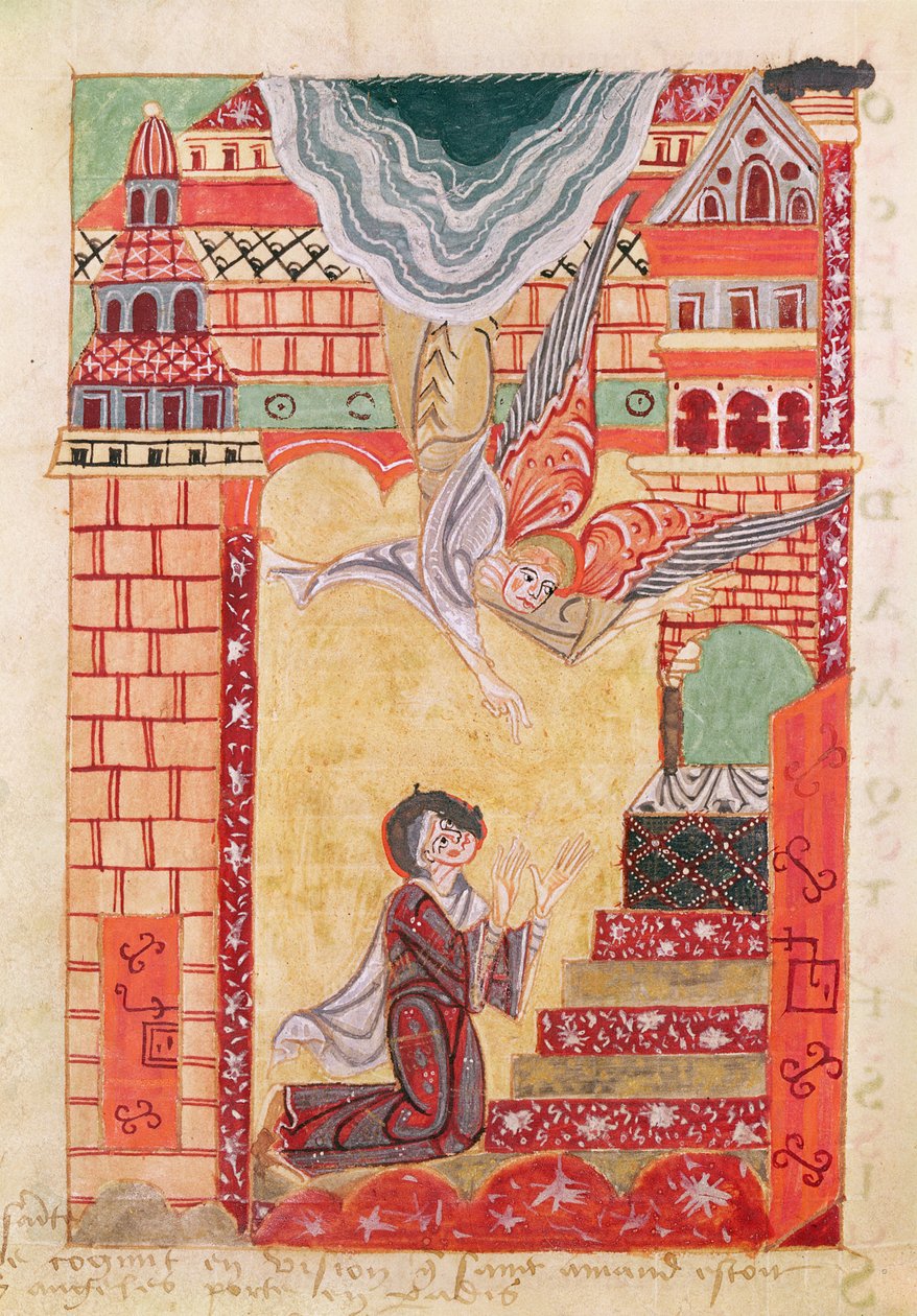 Ms 501 Visão de St. Aldegonde de Maubeuge, da vida e milagres de St. Amand de French School