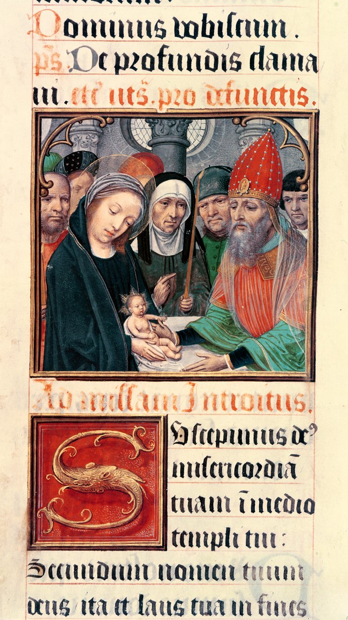 Ms 60 fol.25r Apresentação de Jesus no Templo, de uma coleção de coleções de Odoart de Bersacques, Prevost de Saint-Omer de French School