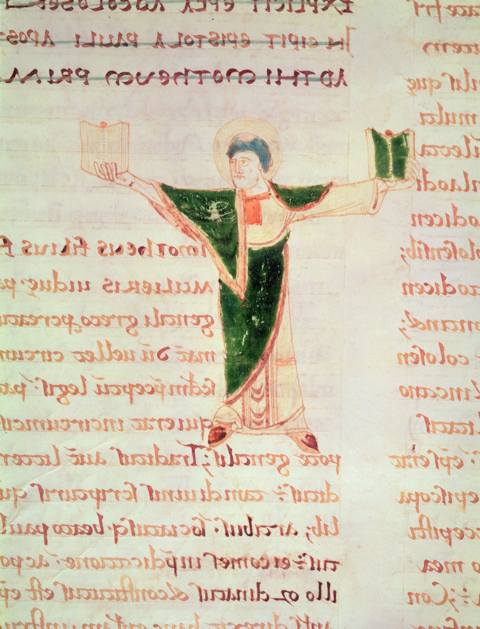 Ms 67 fol.188 Carta Historiada T do Comentário sobre as Epístolas de São Paulo de French School