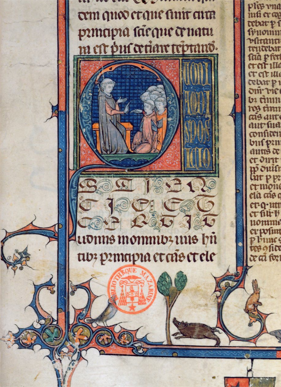 Ms 870 fo.5 Cena da escola, 1494 de French School