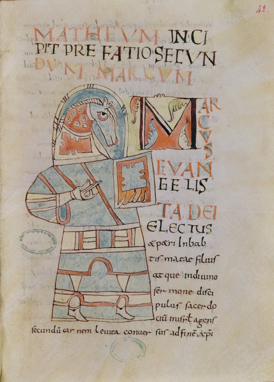 Ms 8 f.42 São Marcos Evangelista de French School