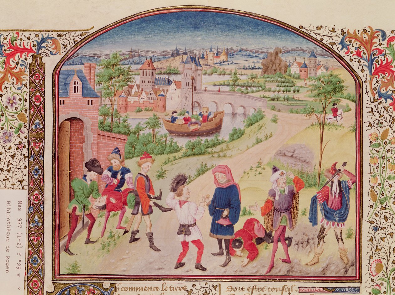Ms 927 Fol.29v Coragem e covardia, de Ética, Política e Economia por Aristóteles (384-322 aC) de French School