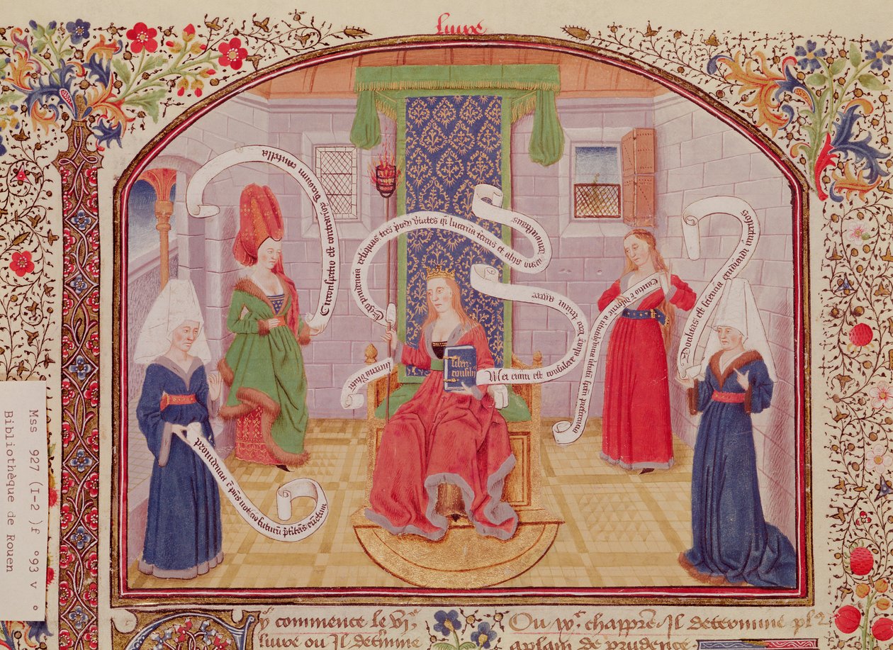 Ms 927 Fol.93v A teoria das virtudes intelectuais, da ética, política e economia por Aristóteles (384-322 aC) de French School