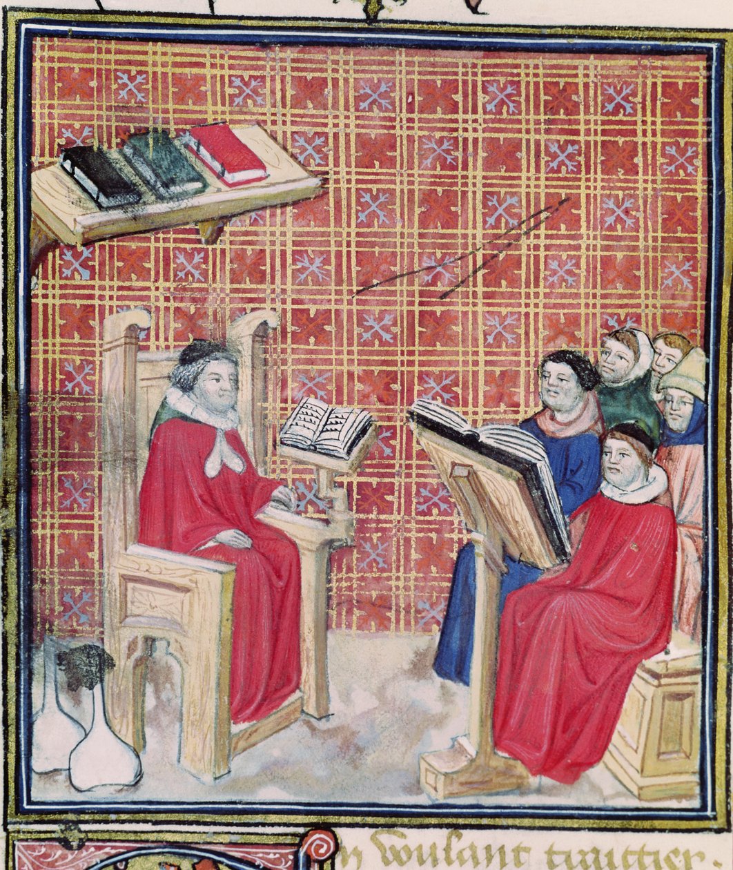 Ms 993 f.43v Ensinando as diferentes partes do corpo humano, de Le Livre des Proprietes des Choses por Jean Cordichon de French School