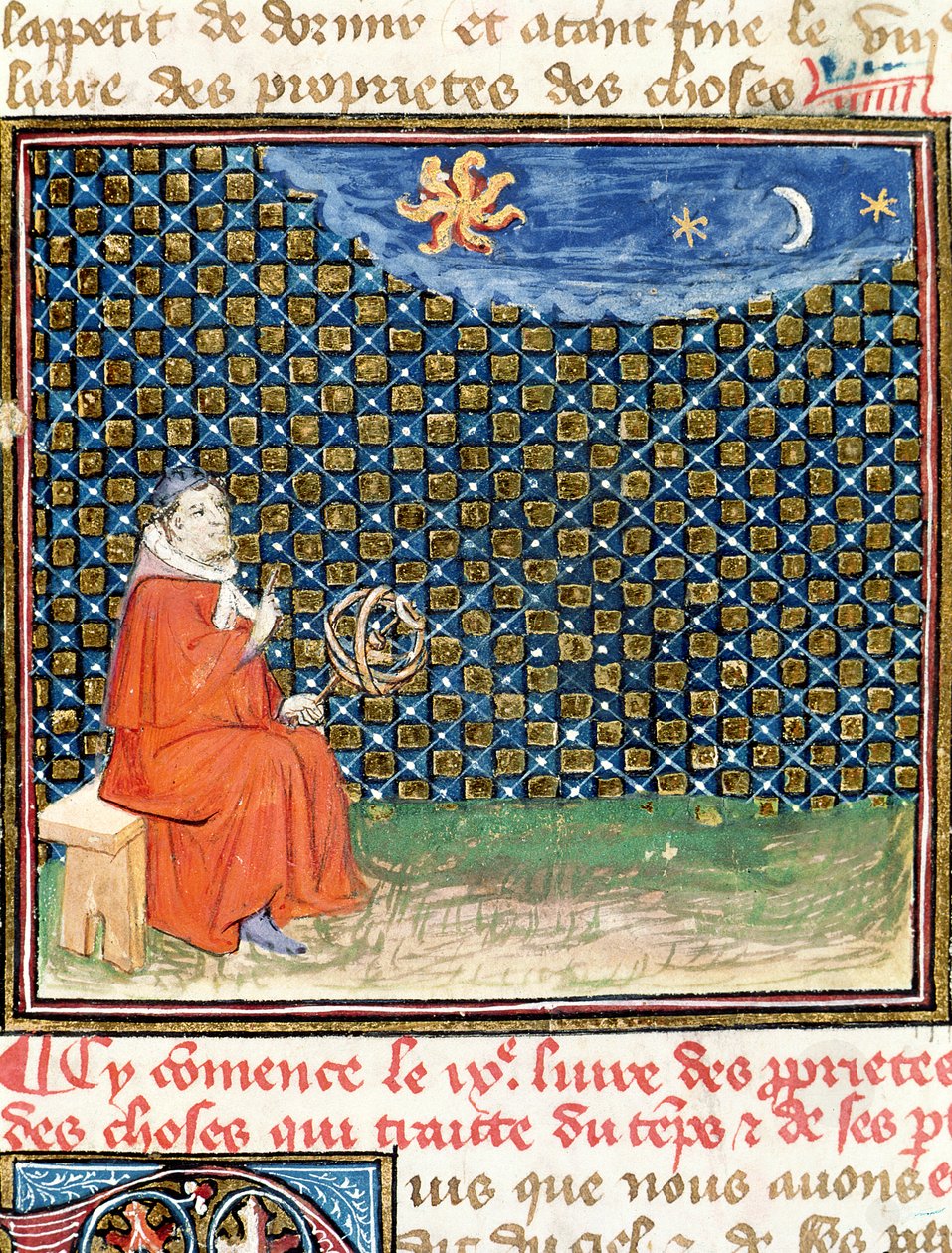 Ms 993 fol.114 Propriedades do céu, do livro das coisas por Jean Cordichon de French School