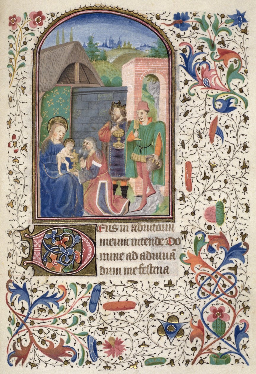 Ms Euing 4 f.49r Os Sábios, das Horas de Glasgow de French School
