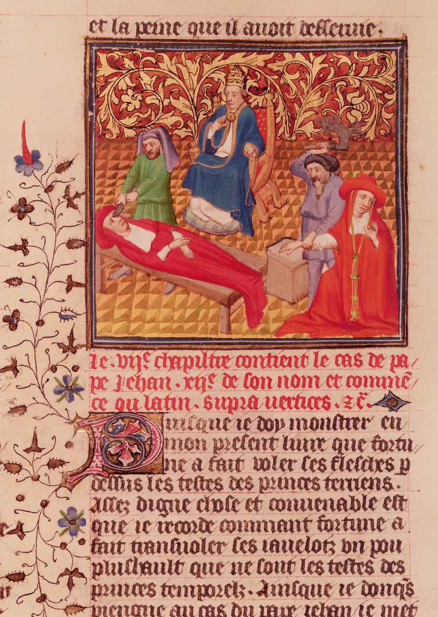Sra. Fr.226 fol.253v. Papa João XII castigando seus inimigos após seu retorno a Roma em 964 de French School