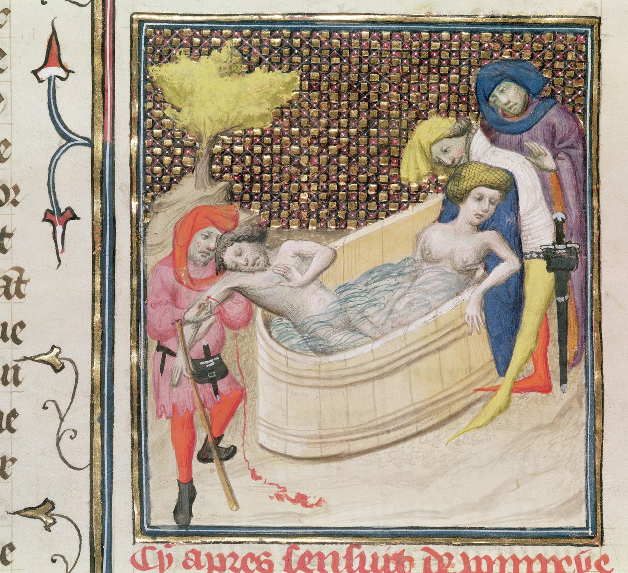 Pe. P. 12420 Paulina Dying With Seneca, de Claris Mulieribus, de Giovanni Boccaccio (1313-75) de French School