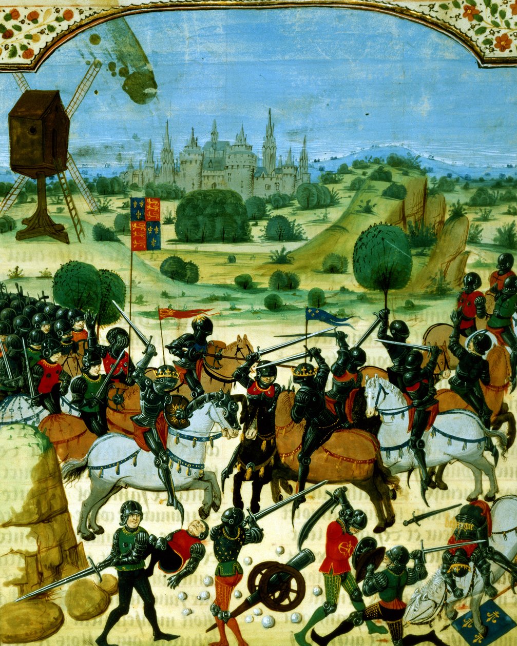 Ms Fr 87 f.117 Batalha de Crecy, 26 de agosto de French School