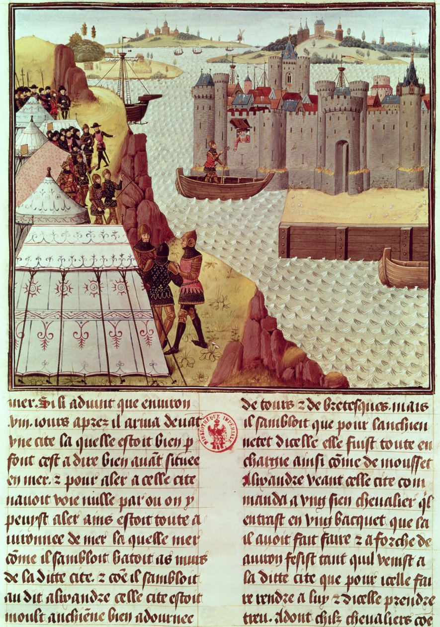 Sra. P. 9342 Página da História do Grande Alexandre, de Jean Vauquelin, c.1465 de French School