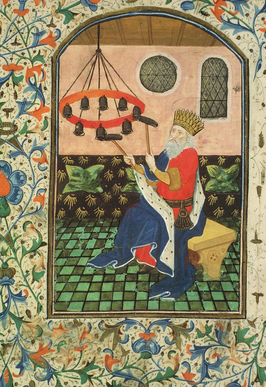 Ms Gen 288 f.183v Rei e música, c.1460 de French School
