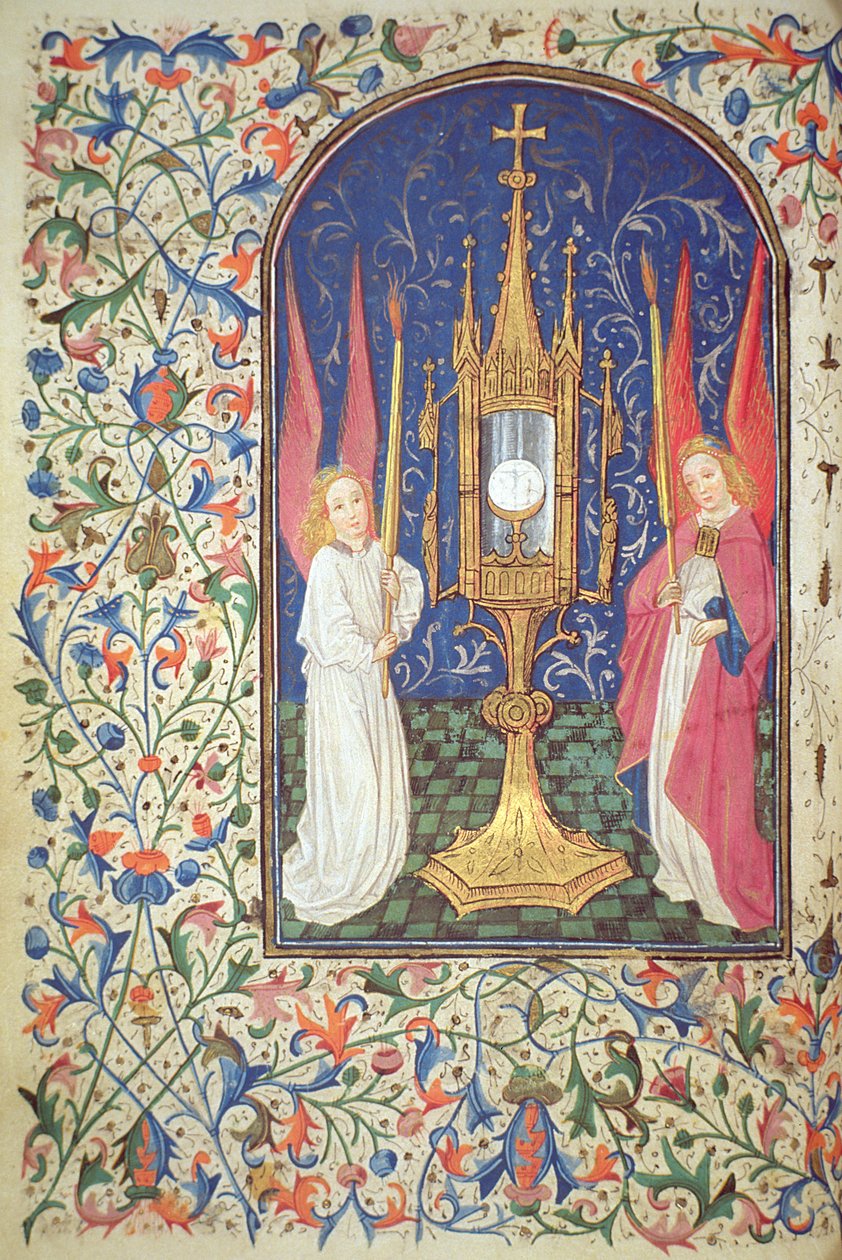 Ms Gen 288 f.38v O Santo Sacramento e dois anjos, c.1460 de French School