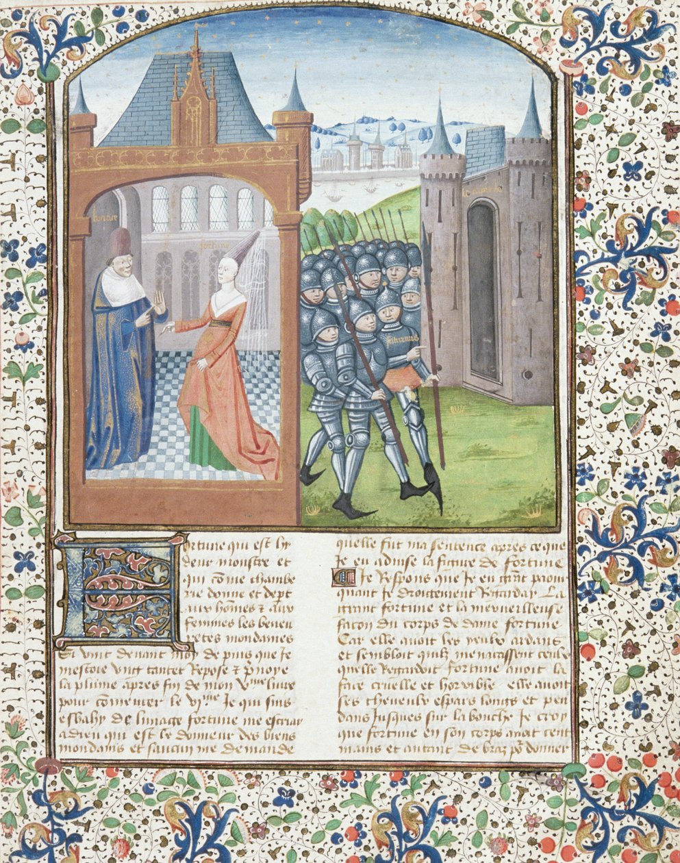 Ms Hunter 372 f.1r Boccacio e Fortune, 1467 de French School