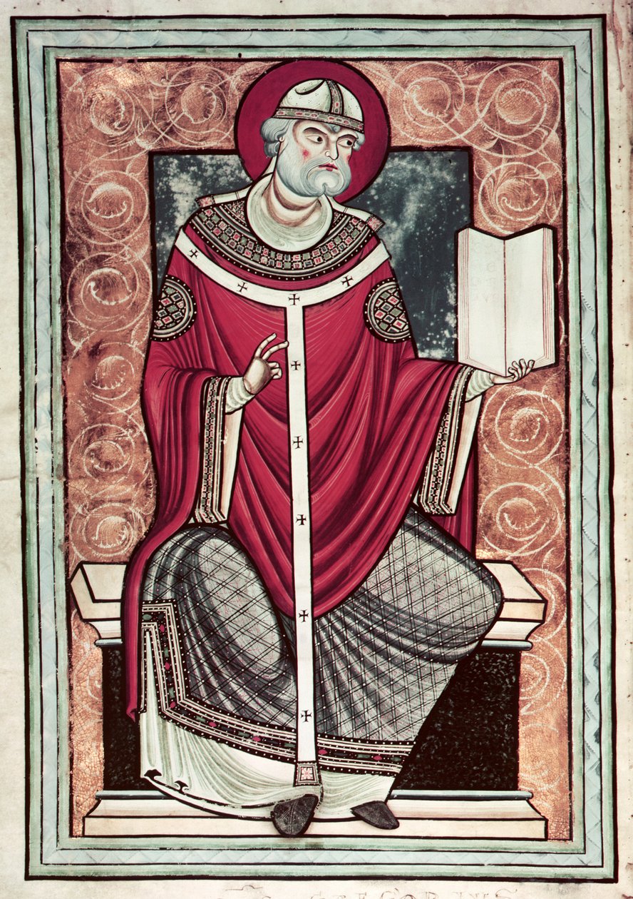 Ms Lat 2287 f.1v São Gregório (c.540-604) da Carta de São Gregório de French School
