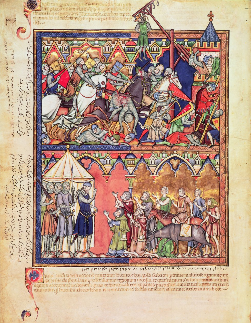 Ms M 638 f.10v Joshua, da Morgan Picture Bible, c.1244-54 de French School