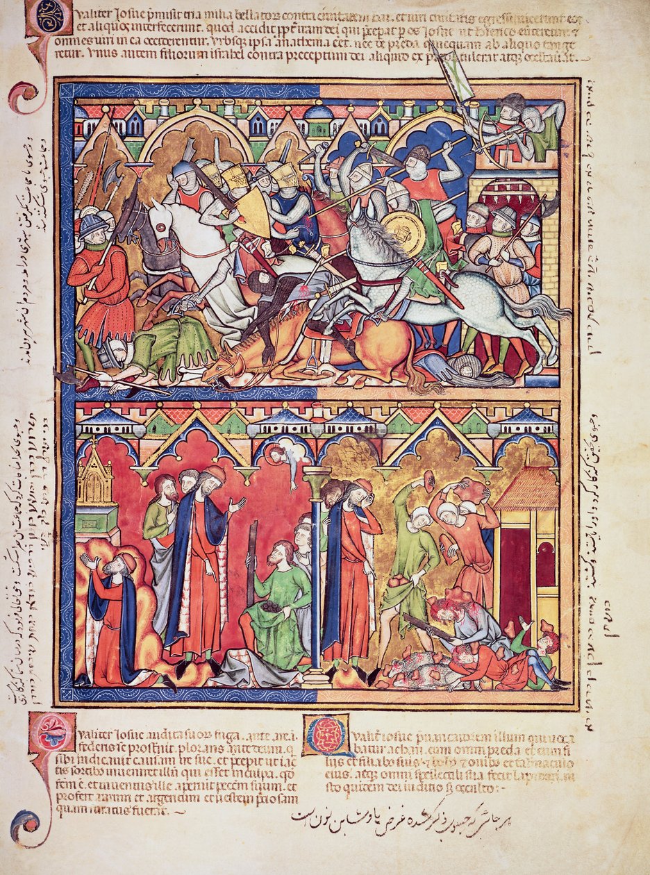 Ms M 638 fol.10r Joshua, da Morgan Picture Bible, c.1244-54 de French School