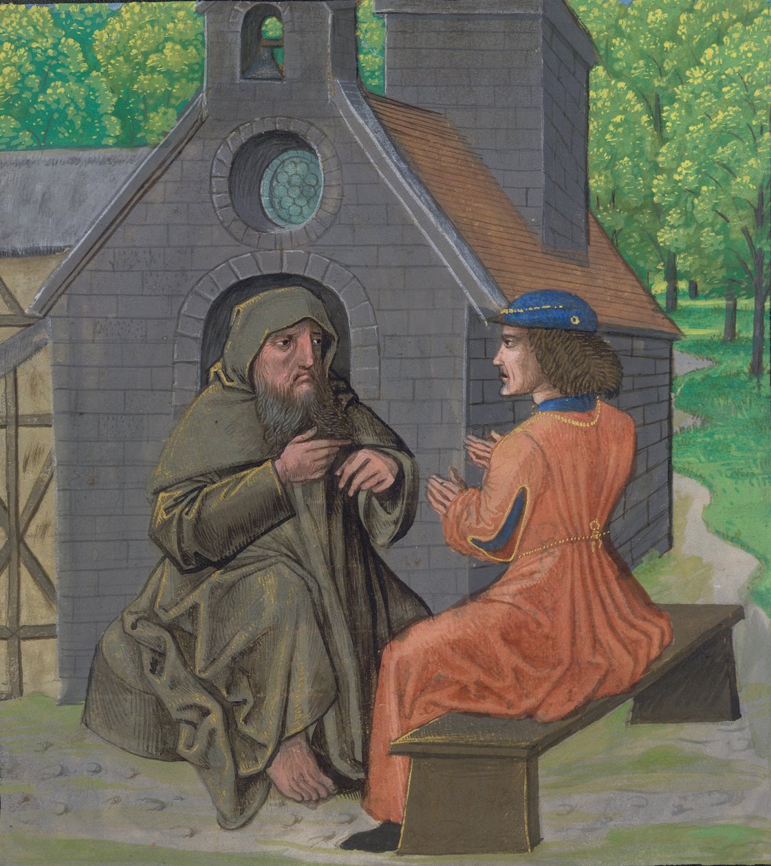 Sra. Royal 14 E. 11, f.338 O Eremita instruindo o cavaleiro, de 
