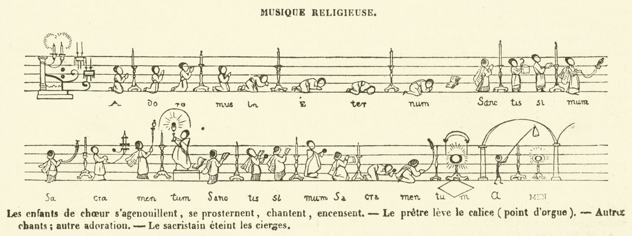 Música religiosa (gravura) de French School