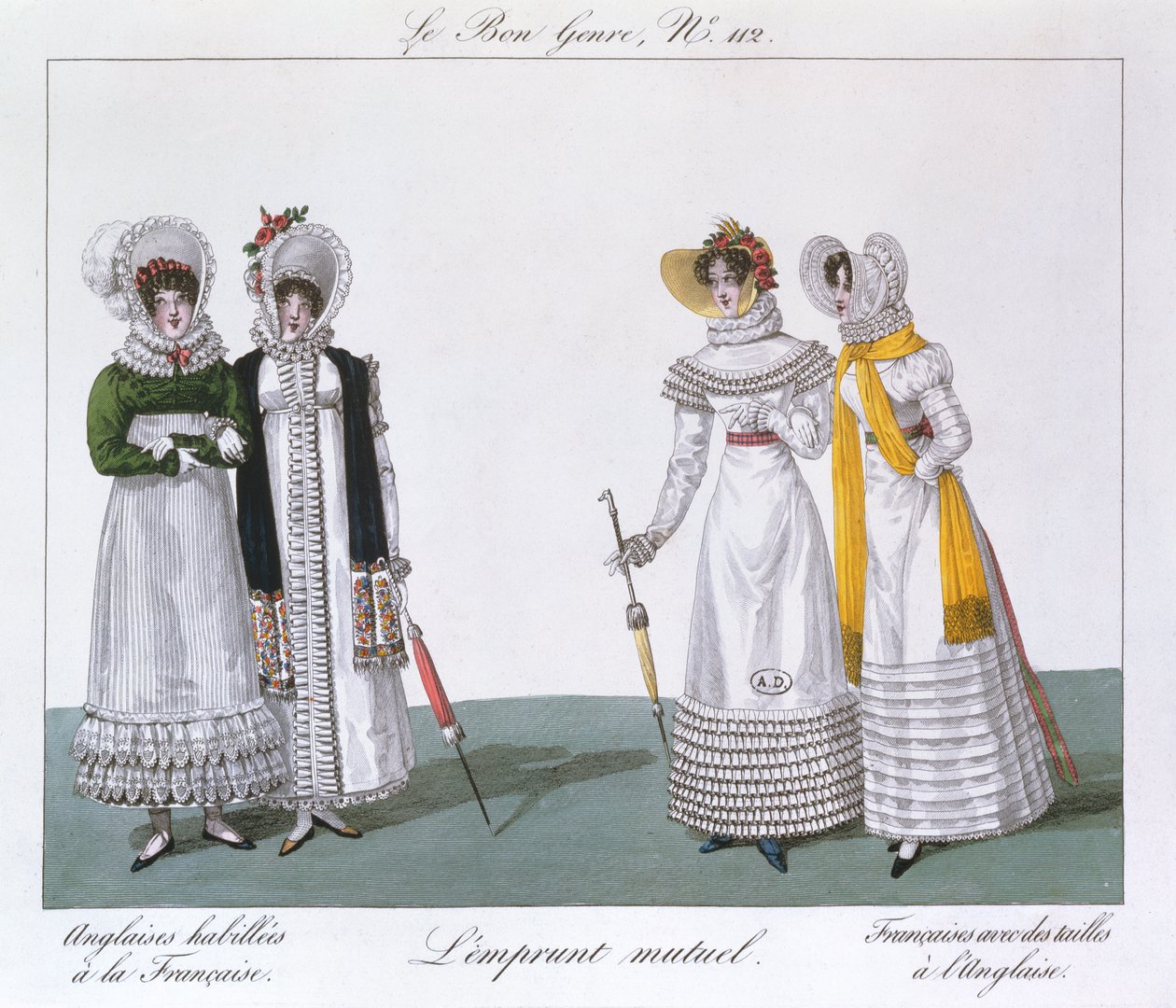 Empréstimo mútuo, prato da série Le Bon Genre, c.1810 de French School