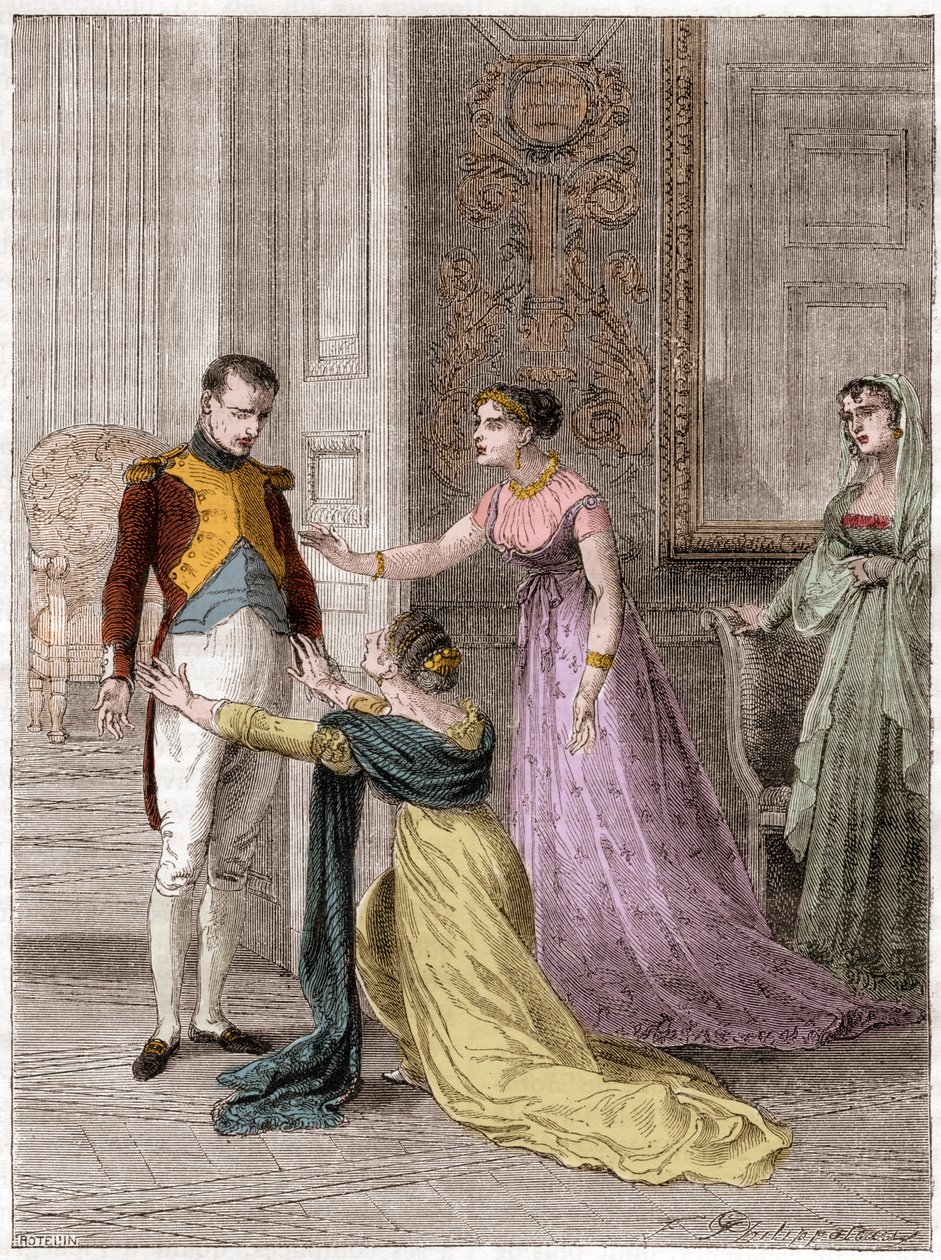 NAPOLEON Bonaparte (1769-1821), Imperador da França, concedendo a Madame de Polignac a graça da vida de seu marido (Jules Armand (Jules-Armand), Príncipe de Polignac de French School