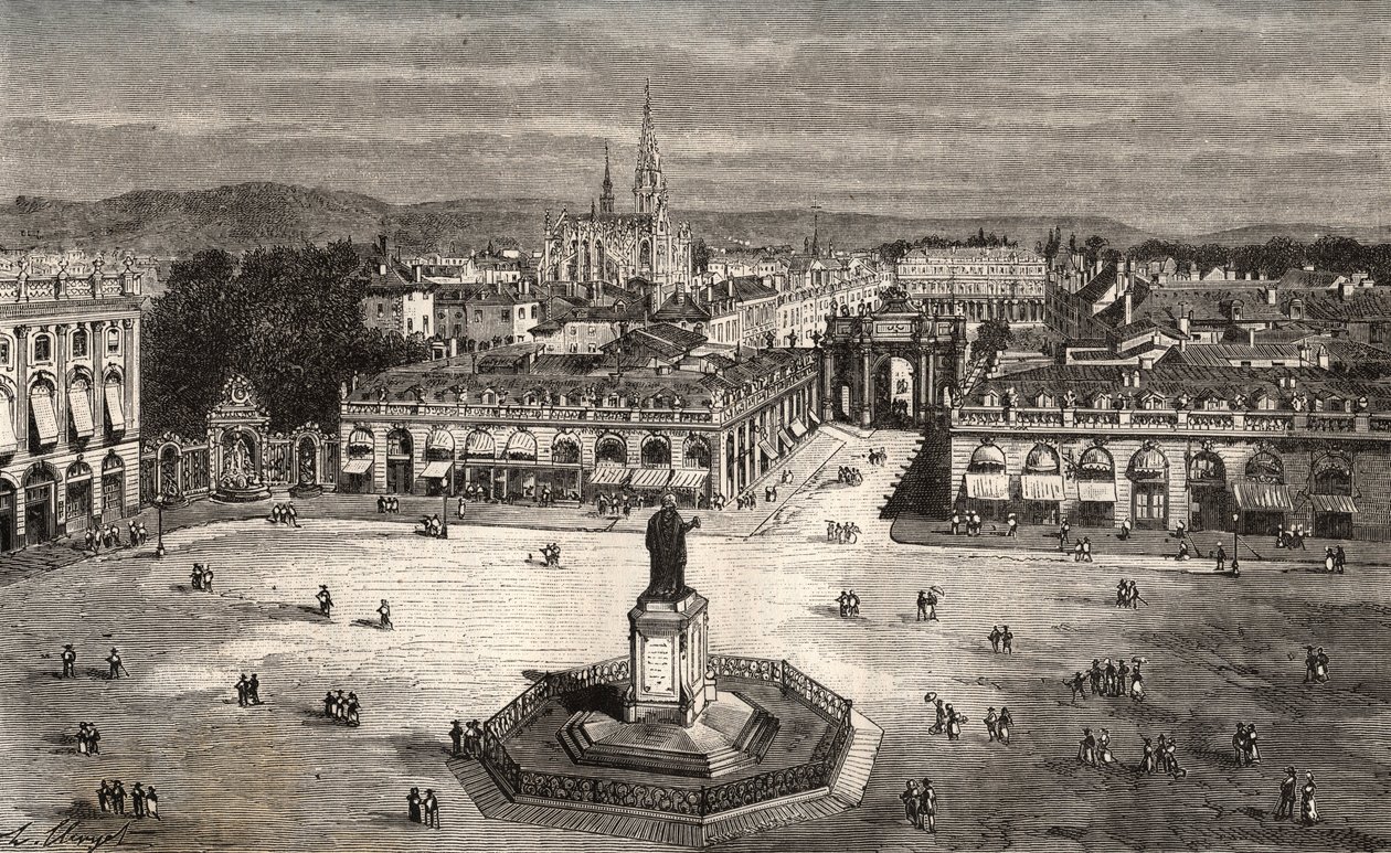Nancy - Meurthe-et-Moselle - gravura em "La France illustree: geographie, histoire, administration statistique" de V.A. Malt-Brown. 1884 de French School