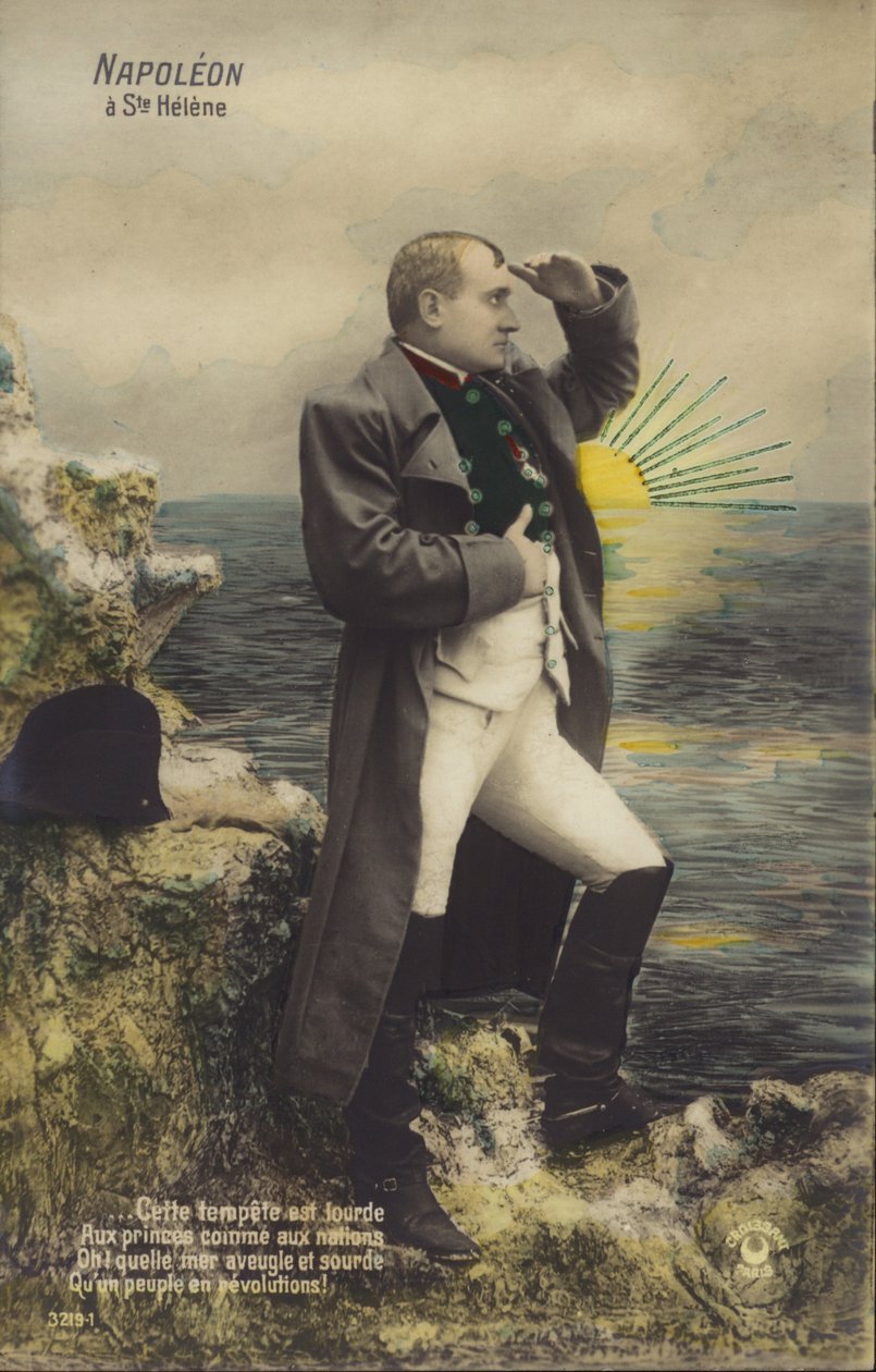 Napoleão Bonaparte (litografia a cores) de French School
