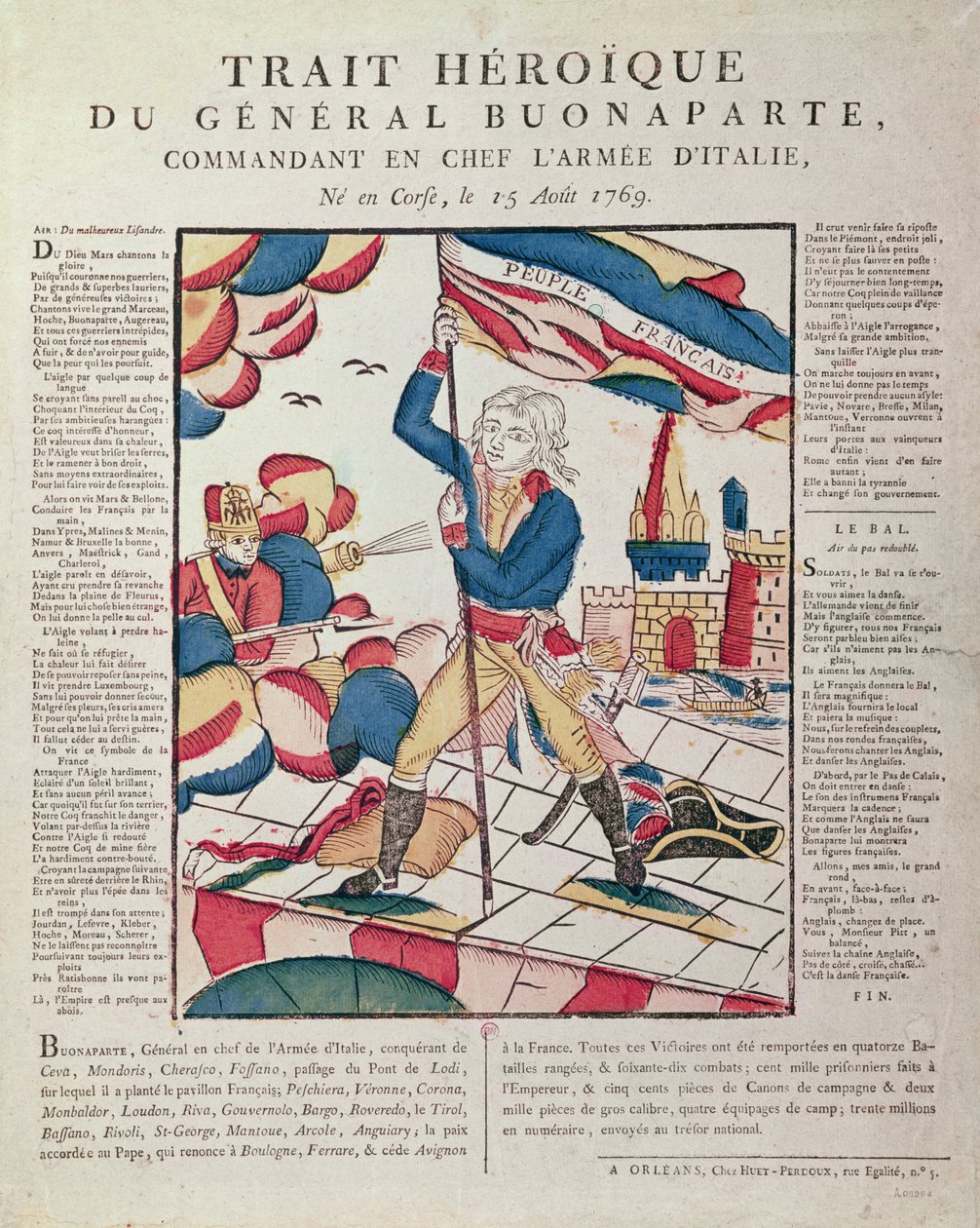 Napoleão I (1769-1821) na ponte de Arcola, 17 de novembro de 1796, século XVIII-XIX de French School