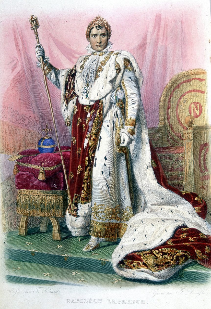 Napoleão I em traje de Sacre - em "Plutarque Français". de French School