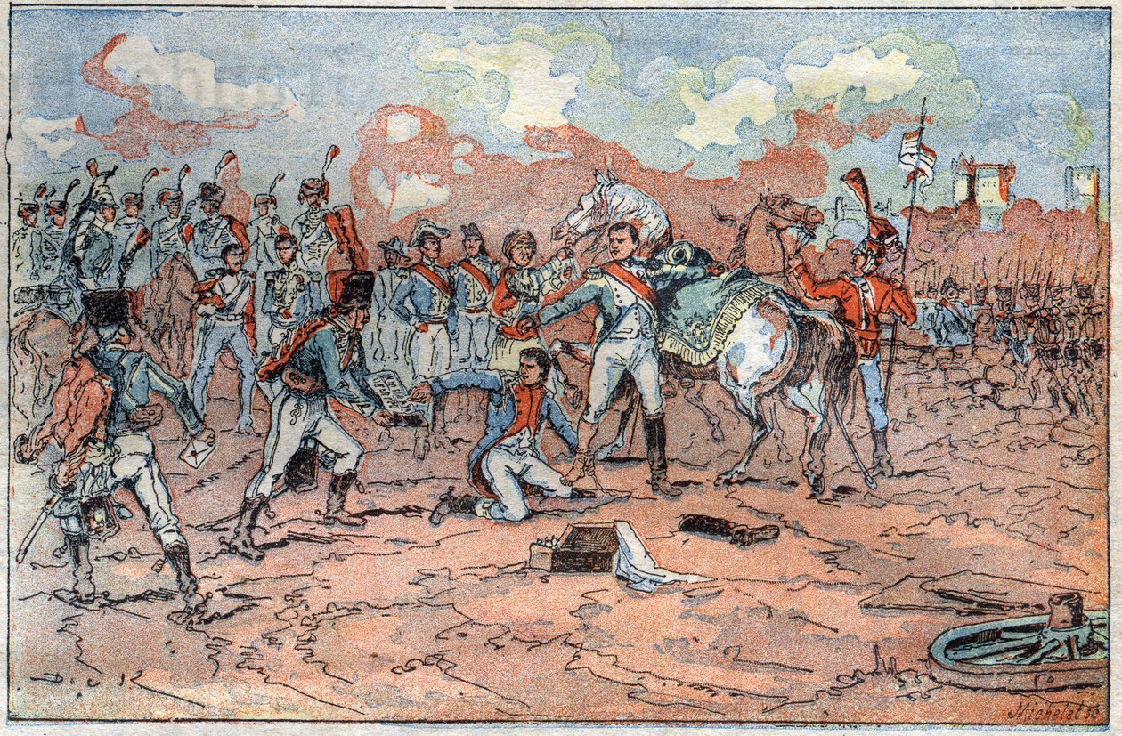 Napoleão I, feridas em frente de Regensburg de French School