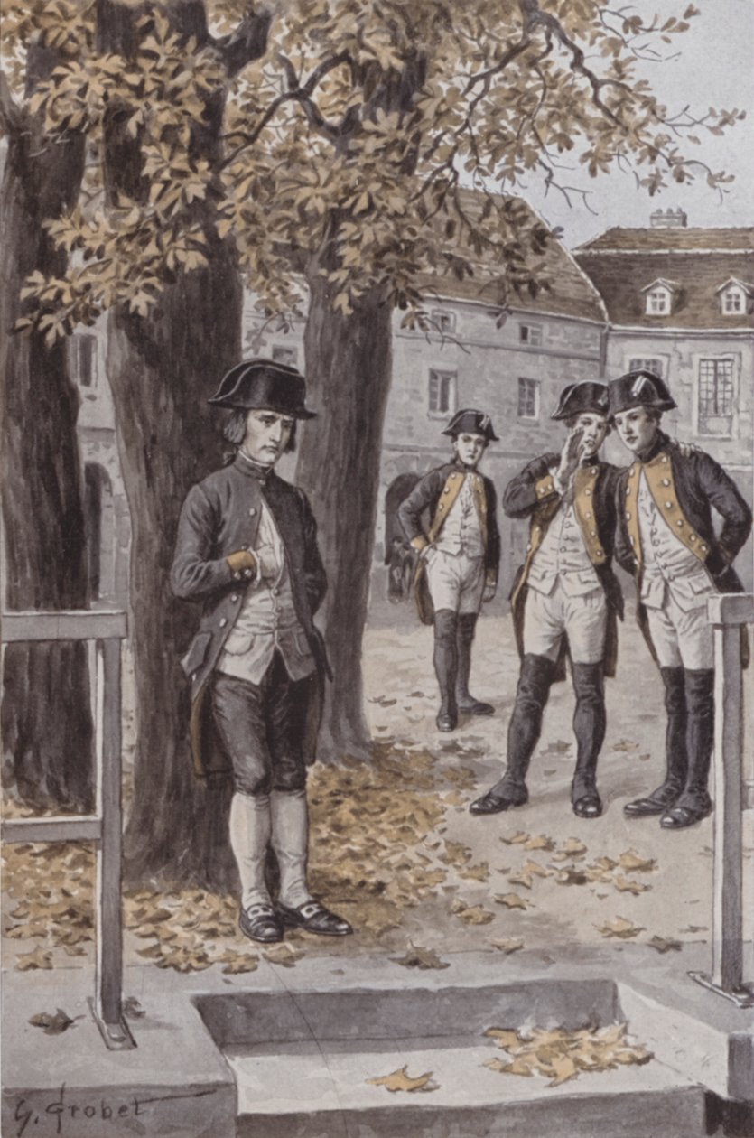 Napoleão na Escola Militar de Brienne (litografia) de French School