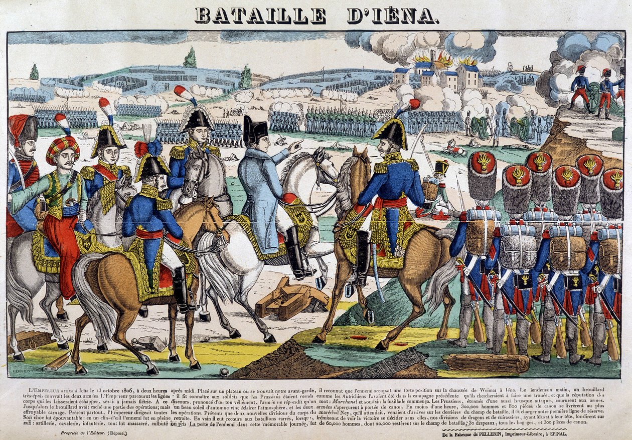 Napoleão na Batalha de Jena (13/10/1806) - imagem de Epinal de French School