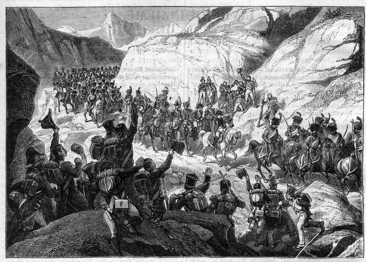 Guerra Napoleónica / Início da Campanha Espanhola, 5 de Novembro de 1808 - Entrada de Napoleão em Espanha à cabeça das suas tropas - em "Histoire de l