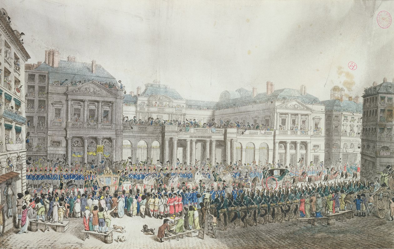 Procissão de coroação de Napoleão passando pelo Conselho de Estado, 2 de dezembro de 1804 de French School